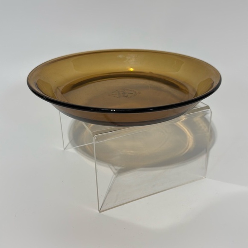 Vintage Anchor Hocking Brown Amber 9" Inch Pie Plate Dish #460 Made In USA.